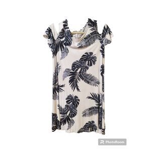 Old Navy Women White Monstera Leaf Print Medium